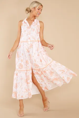 Ro Toile Coral Long Dress