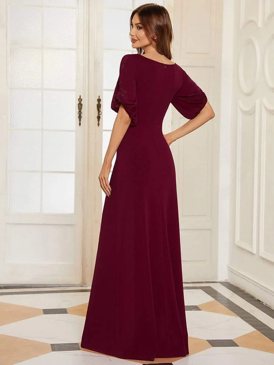 Round Neck Bodycon Half Sleeve Formal Dress