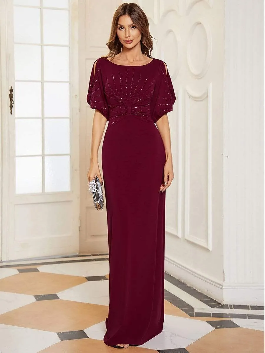 Round Neck Bodycon Half Sleeve Formal Dress