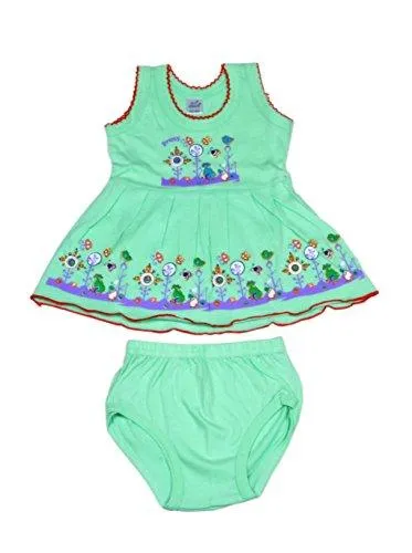 Sathiyas Akash 100% Hosiery cotton Baby Girls Colorful Fancy Dresses - (Set of 5 Dresses) (2-3 Years)