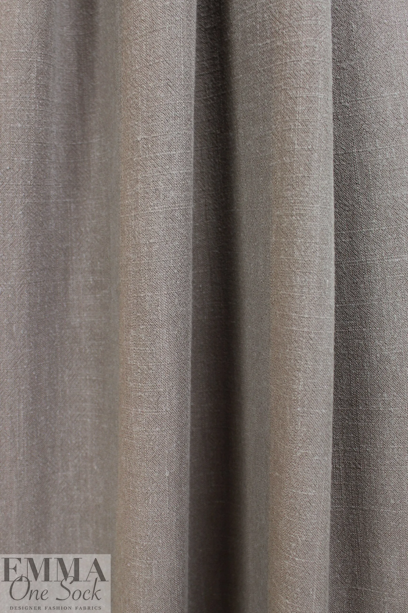 taupey gray rayon/linen textured woven, Oeko-Tex certified