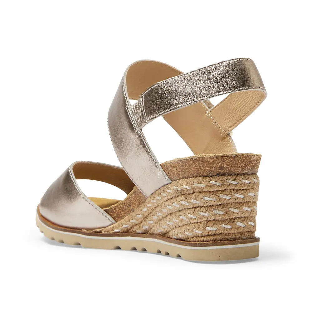 Terrace Espadrille in Pewter Leather