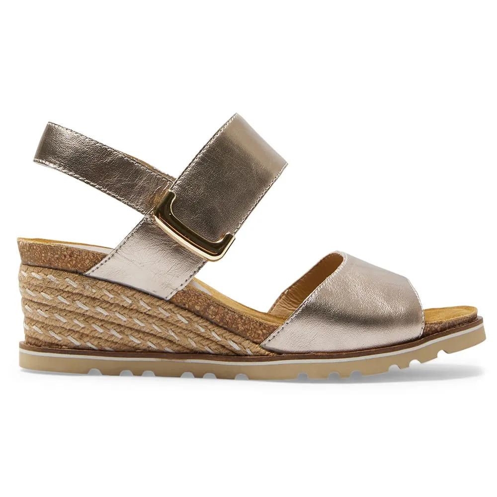 Terrace Espadrille in Pewter Leather