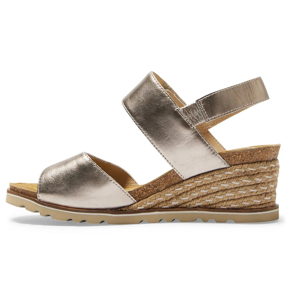 Terrace Espadrille in Pewter Leather