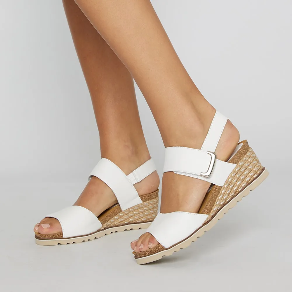 Terrace Espadrille in White Leather