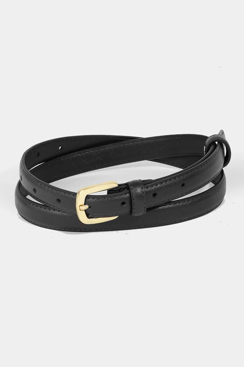 Thin Gold Buckle Belt