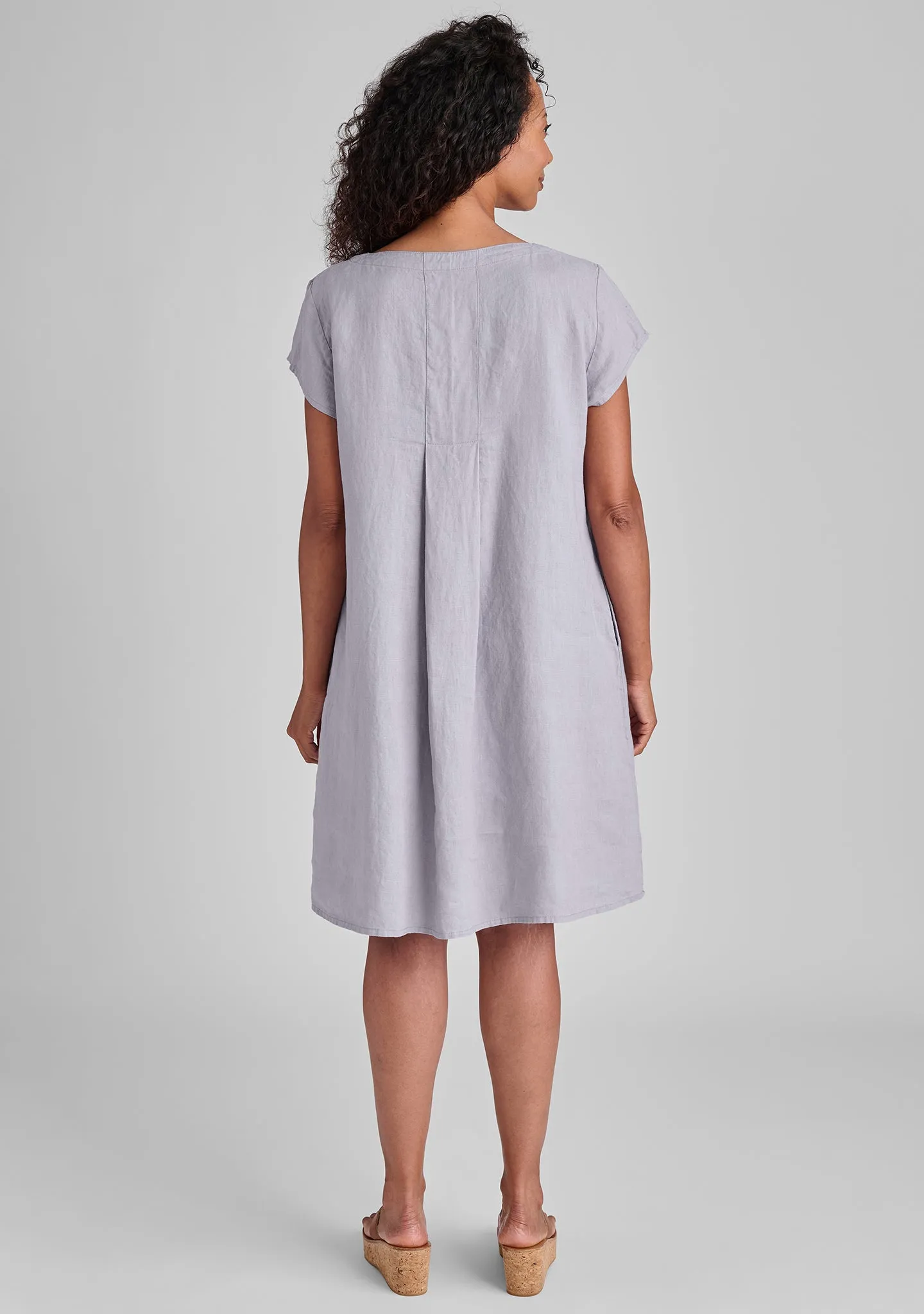 Tuck Back Dress - Linen Shift Dress