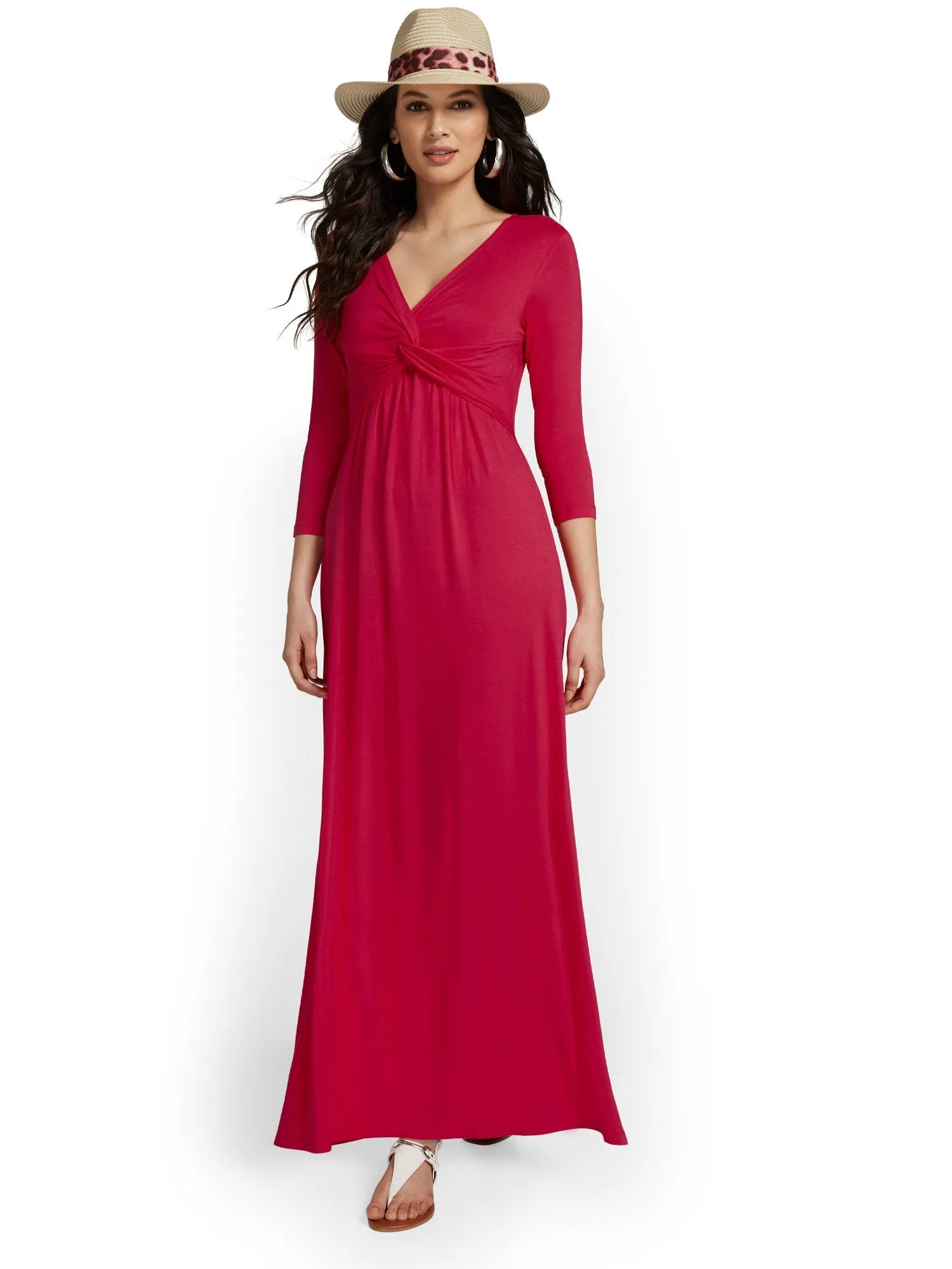 Twist-Front Maxi Dress