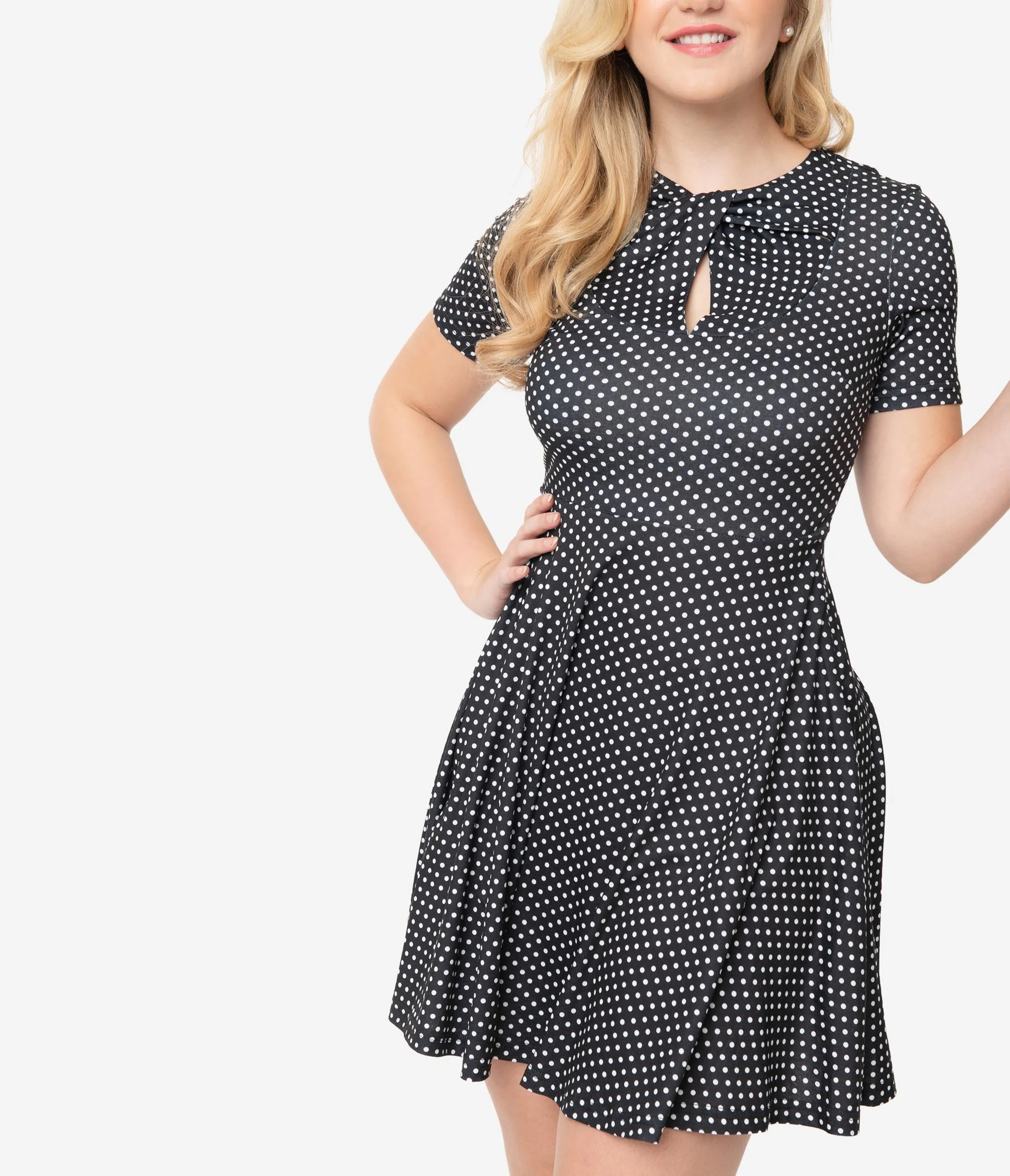 Voodoo Vixen Black & White Polka Dot Bentley Dress