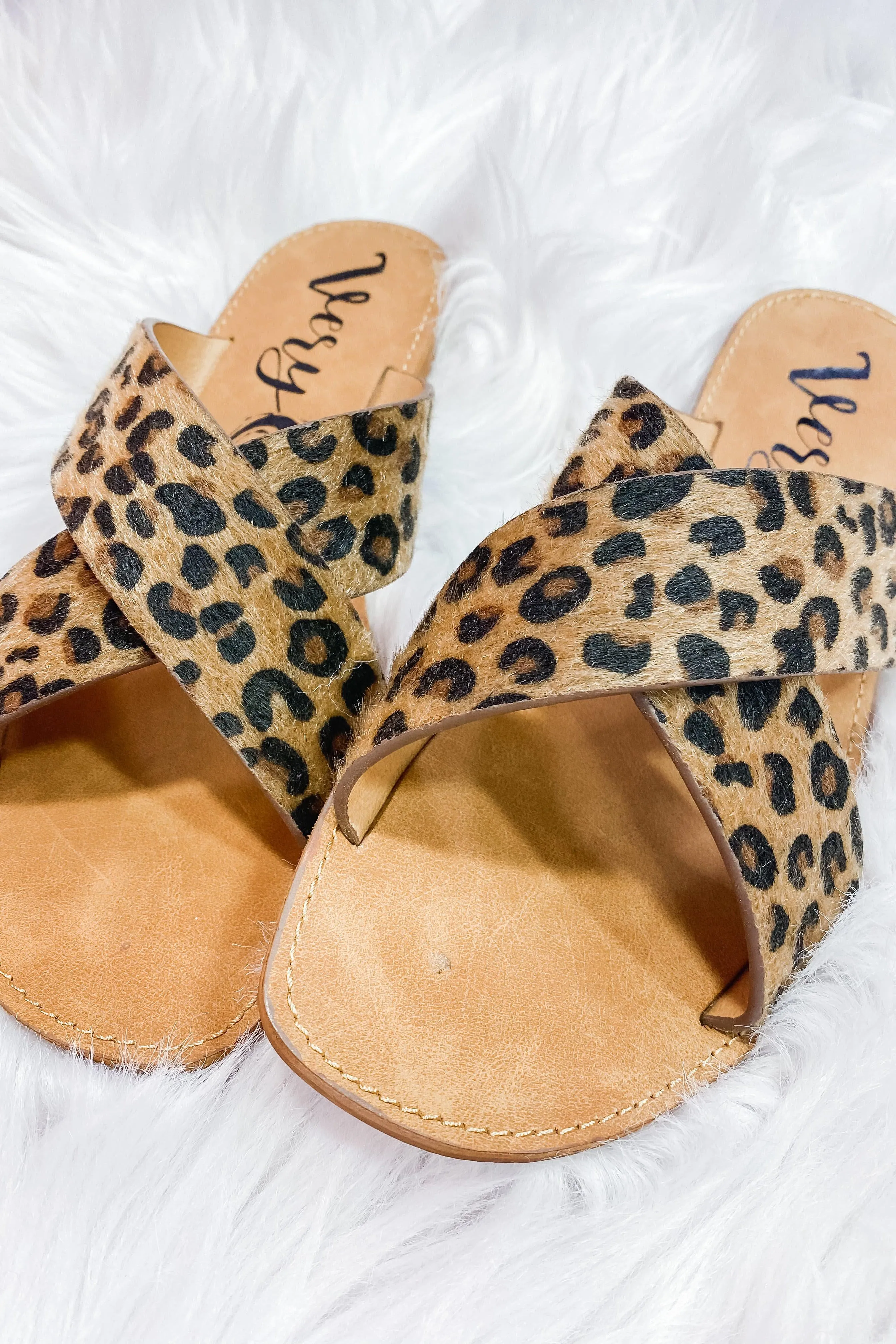 Walk The Shore- Leopard Print Criss Cross Sandals