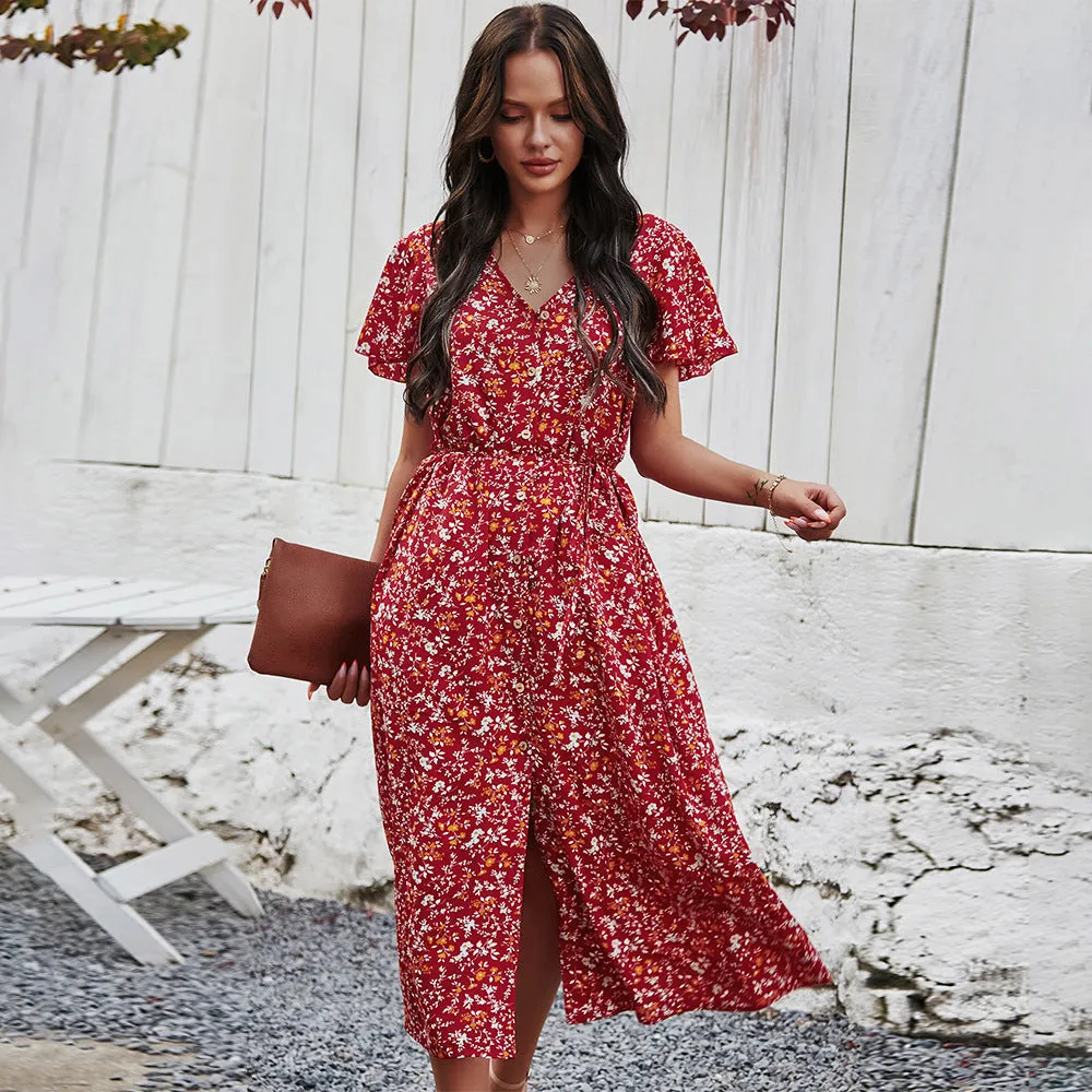 Women's Retro Floral Long Dress