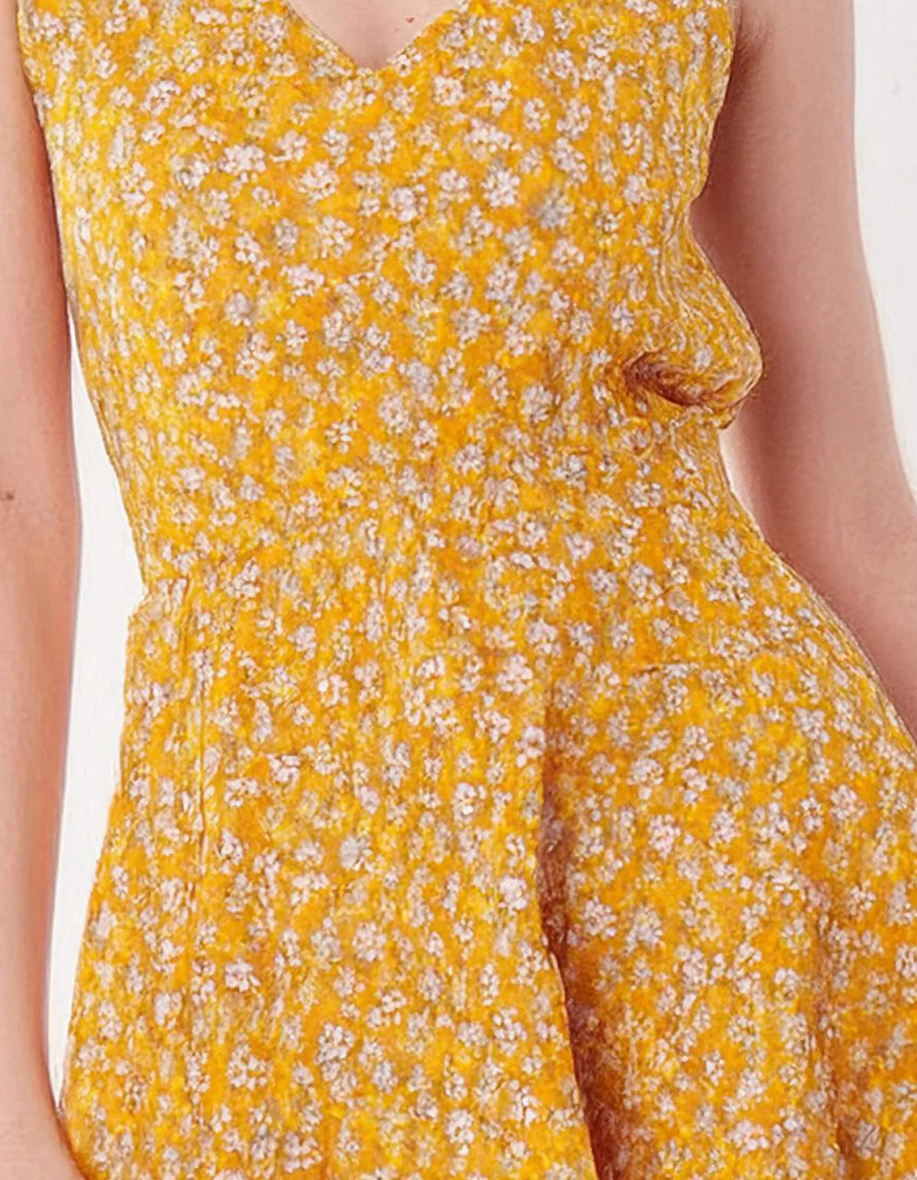 Yellow Floral Sundress A-Line Dress