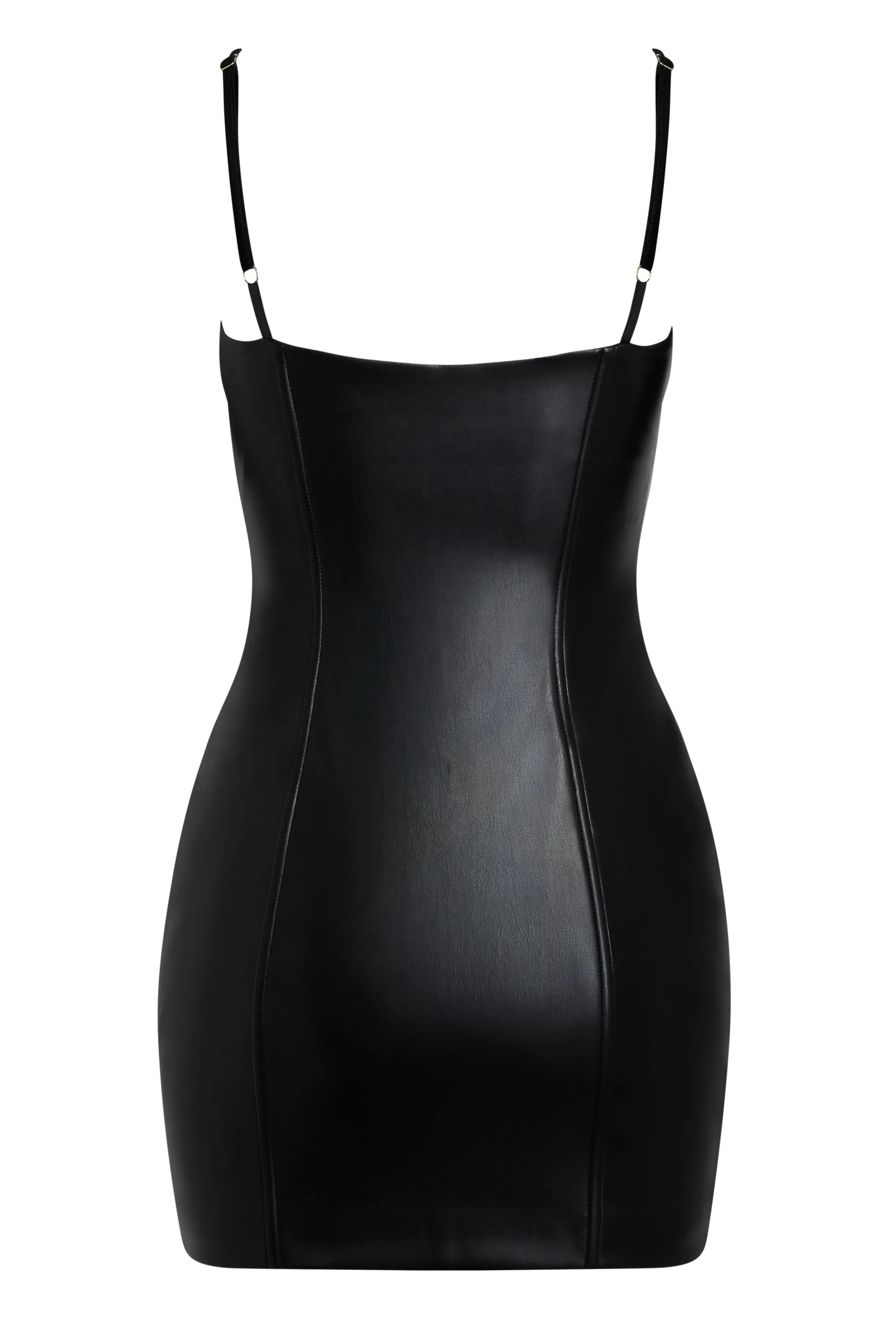 Yves Vegan Leather Trendy Bustier Mini Dress