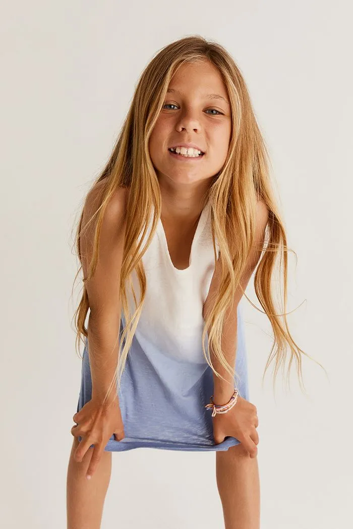 Z Supply Girls Amalfi Dip Dye Dress - Ocean